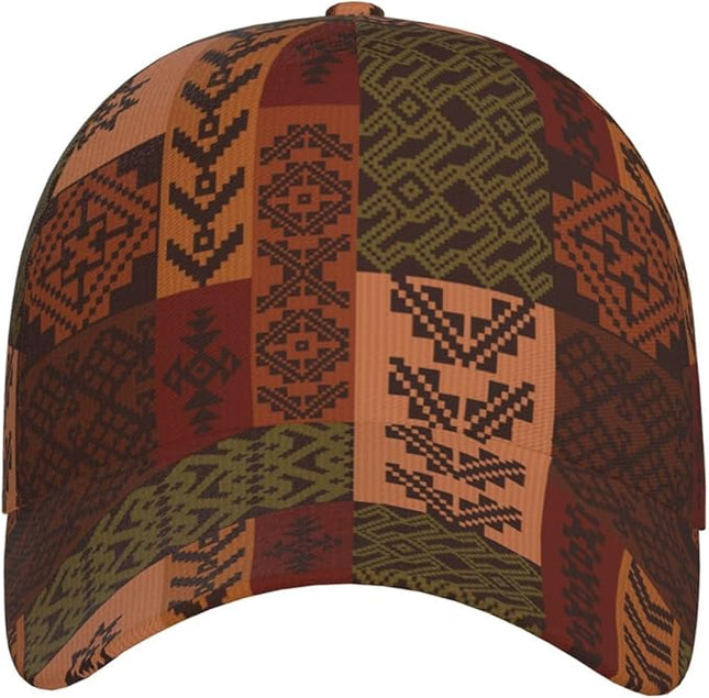 African Ethnic Tribal Style Baseball Cap for Men Women, Fashion Adjustable African Hat Casual Trucker Hats Sun Caps