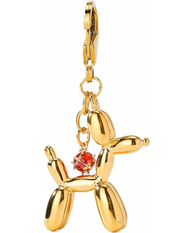 Balloon Dog Keychain, Stainless Steel Elegant Golden Bag Charms for Adults