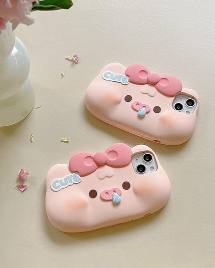 Case for iPhone 12 Pro Max,Cute 3D Kawaii Phone Cases Funny Pink Pig Cartoon Cover with Stand Soft Silicone Gel Drop Protection Case Women Girls for iPhone 12 Pro Max