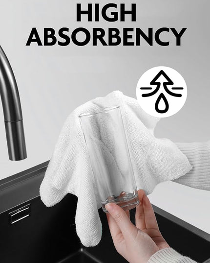 Fantasticlean Microfiber Cleaning Cloth Roll -90 Pack, Tear Away Microfiber Towels, 12" x 12", Reusable, Washable, Scratch Free, Ultra Absorbent Dishcloth for All-Around Cleaning Supplies (White)