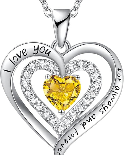 REDBEE Necklaces for Women Birthstone Heart Necklace Jewelry for Wife Girlfriend Woman Necklace