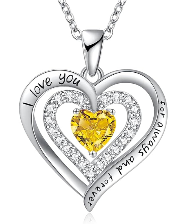 REDBEE Necklaces for Women Birthstone Heart Necklace Jewelry for Wife Girlfriend Woman Necklace