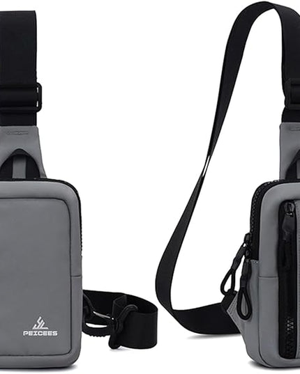 Peicees Small Crossbody Bag for Men Women Mini Sling Bag Travel Running Phone Daypack Cross Body Shoulder Bags with Keyholder