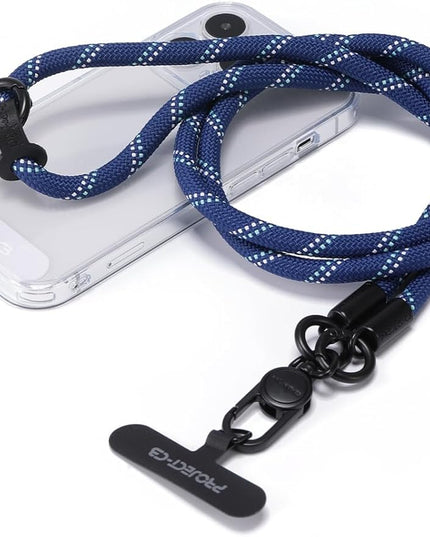 project-cb Phone Lanyard×1,Phone Tether Tab×2,Cell Phone Lanyards for Around the Neck,Rope Lanyard,Universal Adjustable Phone Strap Crossbody,Cell Phone Chain(Blue)