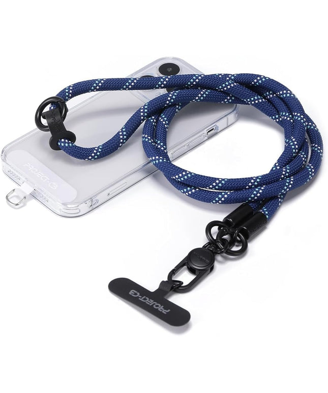 project-cb Phone Lanyard×1,Phone Tether Tab×2,Cell Phone Lanyards for Around the Neck,Rope Lanyard,Universal Adjustable Phone Strap Crossbody,Cell Phone Chain(Blue)