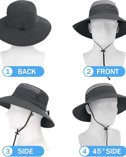 3 Pack Mens Boonie Sun Hat UV Protection Outdoor Bucket Fishing Hat for Hiking Safari & Gardening
