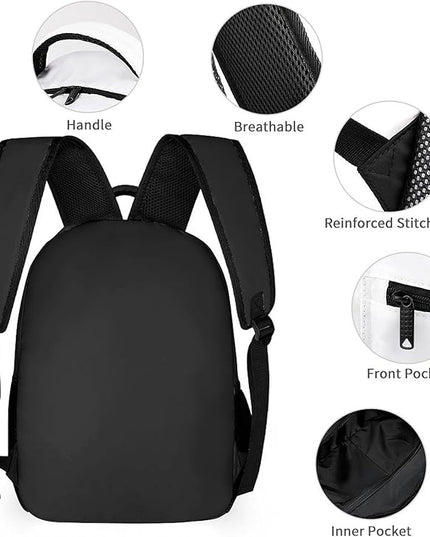 Fashion Carbon Black Backpack Lightweight Large Capacity Laptop Daybag for Travel Work