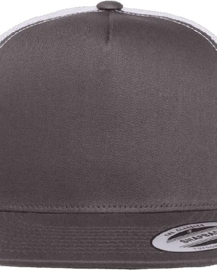 Yupoong 5-Panel YP Classic Trucker Cap | High Profile Flat Visor Snapback | OSFM | Bulk Packs Available