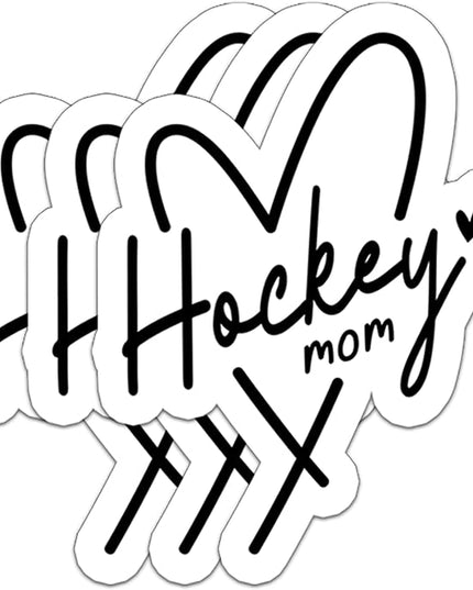 (3PCS) Hockey Mom Stickers – Waterproof Vinyl Decals for Water Bottles, Car, Laptop, Tumbler, Phone Case – Hockey Mom Gift for Moms, Mamas & Grandmas – Size 3" x 2.2"