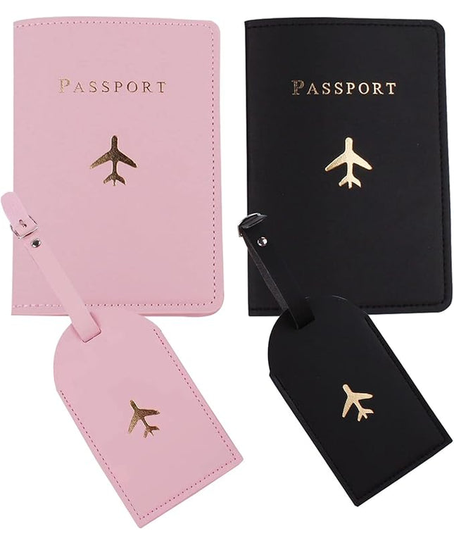 Passport Wallets Travel Holder Set, Honeymoon gift, couple passport holder for honeymoon, Travel Luggage Tags Passport Cover for Wedding Bridal Shower Gift