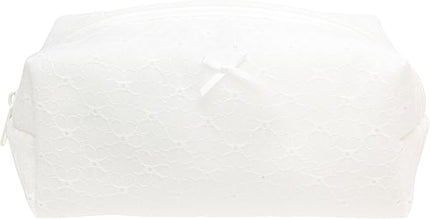 PAZIMIIK Cozy Makeup Bag Small Aesthetic Travel Zipper Cosmetic Pouch for Women Make Up Beauty Accessories Brushes,Embroidery Flower