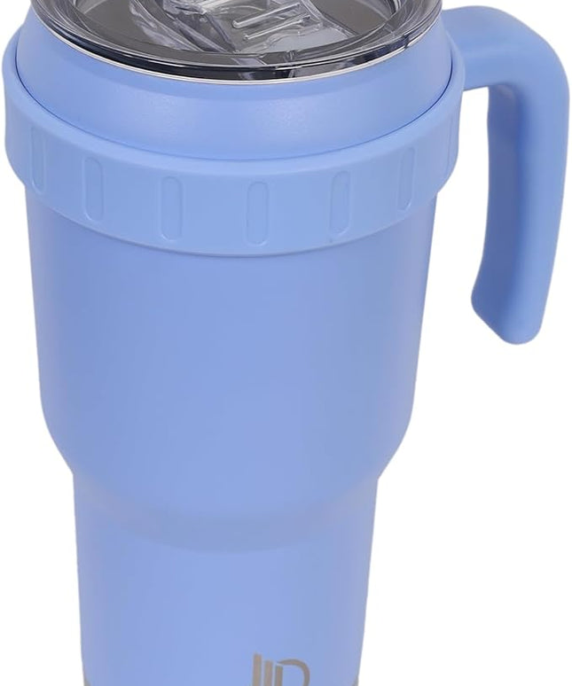 40 Oz Tumbler with Handle & Straw Lid, Insulated Stainless Steel Vacuum Flask, Double Wall Thermal Car Cup for Hot & Cold Drinks, Leak Proof, BPA Free (Cornflower Blue)