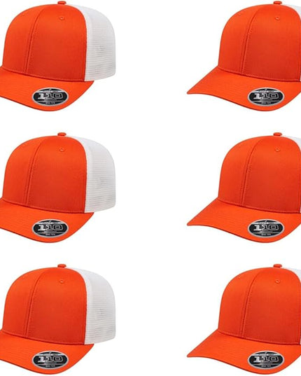 Cap America i8502 Flexfit 110 Premium Mid Profile 6-Panel Mesh Back Trucker Cap Hat w/UV Guard & Adjustable Snapback