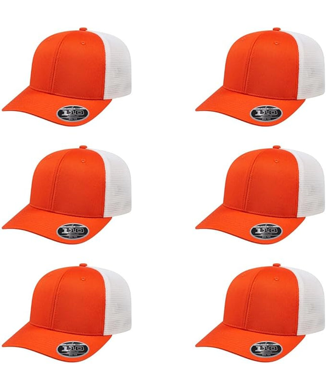 Cap America i8502 Flexfit 110 Premium Mid Profile 6-Panel Mesh Back Trucker Cap Hat w/UV Guard & Adjustable Snapback