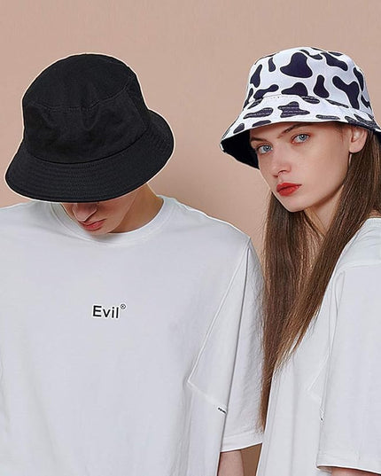 Malaxlx Unisex Bucket Hat Beach Sun Hat Aesthetic Fishing Hat for Men Women Teens, Reversible Double-Side-Wear