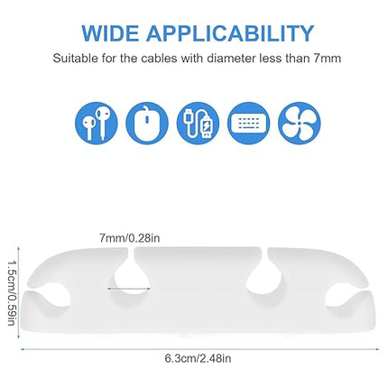Cable Clips 3PCS Cord Wire Organizer Cable Management Holders 4 Hole Silicone Cable Harness USB Charging Accessory Cable Holder for Office and Home Desk