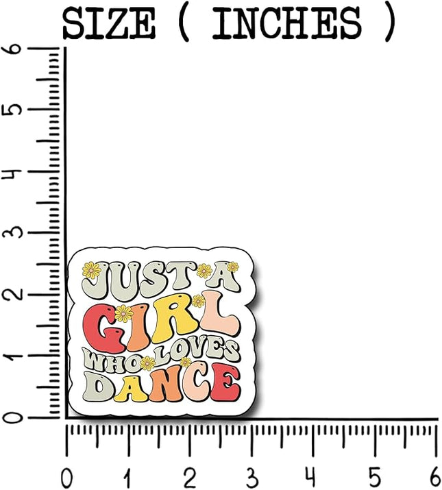 (3Pcs) Just A Girl Who Loves Dance Sticker, Decal Decorate Books Laptop Phone Water Bottles Kindles Stickers Tumbler Sticker Waterproof Vinyl Sticker 3 x 2,7" Inch