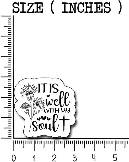 (3Pcs) It is Well with My Soul Sticker, Christian Gifts Decorate Books Laptop Phone, Water Bottles Kindles Stickers, Tumbler Sticker Waterproof Vinyl Decorate Sticker 3" Inch