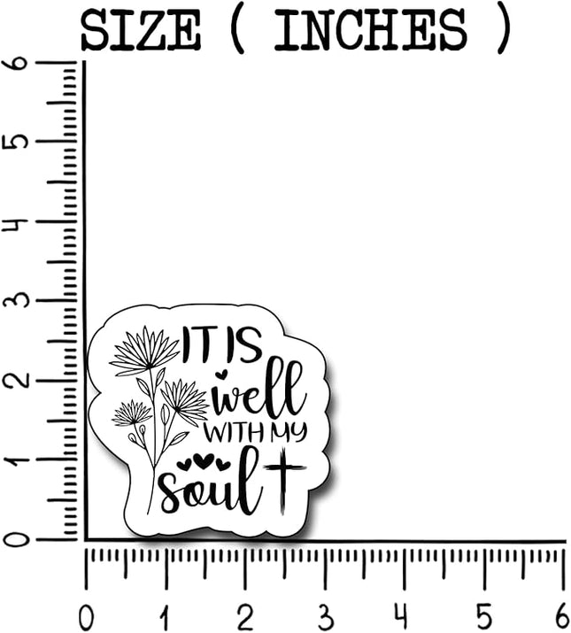 (3Pcs) It is Well with My Soul Sticker, Christian Gifts Decorate Books Laptop Phone, Water Bottles Kindles Stickers, Tumbler Sticker Waterproof Vinyl Decorate Sticker 3" Inch