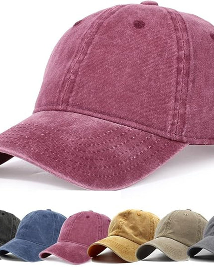HH HOFNEN Men Women Washed Distressed Twill Cotton Baseball Cap Vintage Adjustable Dad Hat