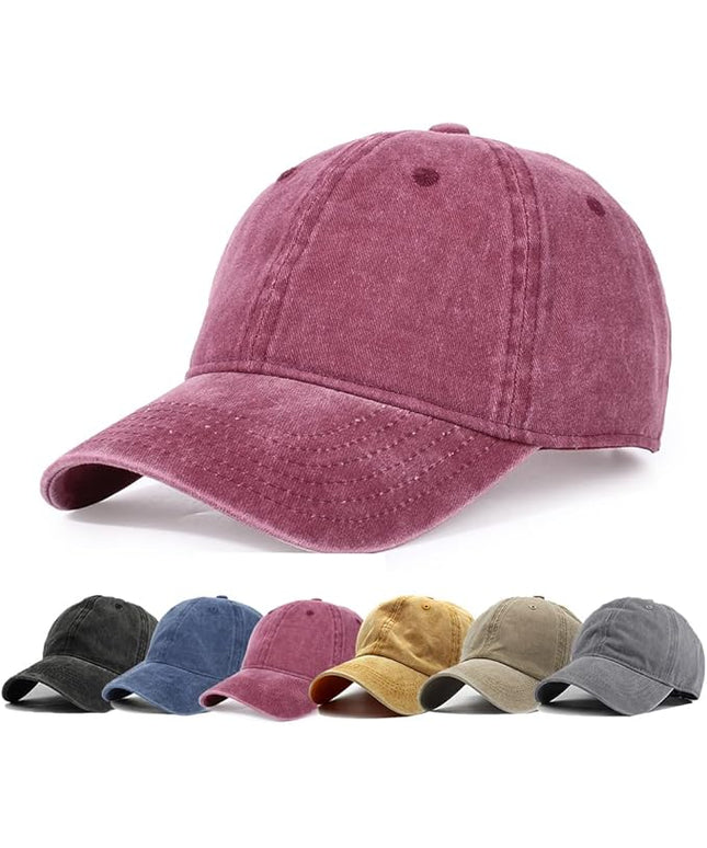 HH HOFNEN Men Women Washed Distressed Twill Cotton Baseball Cap Vintage Adjustable Dad Hat