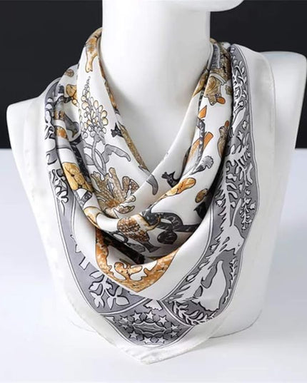 ANDANTINO 100% Real Mulberry Silk Scarf -21'' x 21''- Lightweight Neckerchief –Women Men Small Square Digital Printed Scarves