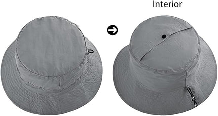 FEICUI Men Women Outdoor Bucket Hat Quick Dry Packable UV Protection Boonie Sun Hat