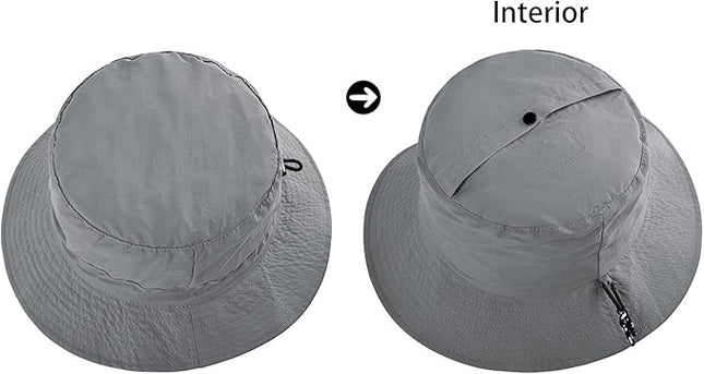 FEICUI Men Women Outdoor Bucket Hat Quick Dry Packable UV Protection Boonie Sun Hat