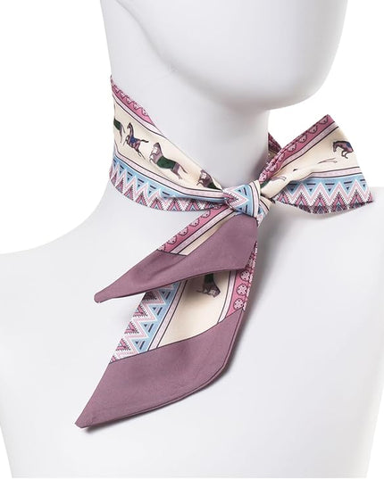 4 Pack Purse Scarf Handbags Skinny Twill Hair Scarves Narrow Neck Scarf Band Women Fashion Accessories Bag Charms