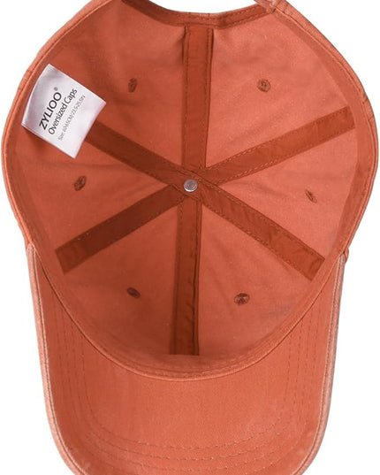 XXL Oversize Washed Denim Baseball Cap,Low Profile Jean Sports Cap for Big Heads 23.5"-25.5",Large Pigment Dyed Dad Hat