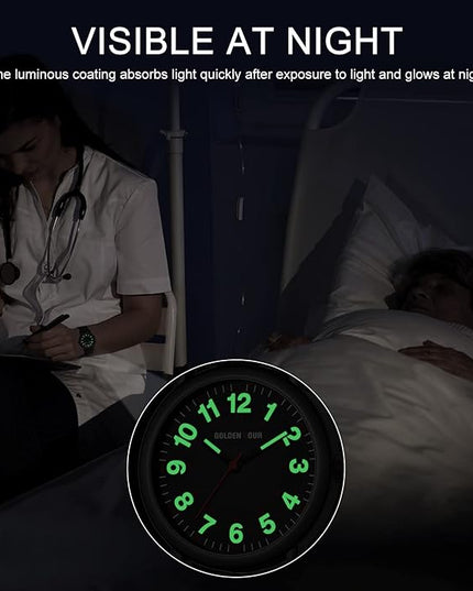 GOLDEN HOUR Waterproof Nurse Watch for Medical Professionals, Students Women Men - Military Time Luminouse Easy Read Dial, 24 Hour with Second Hand, Colorful Silicone Band