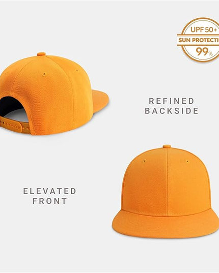 CHOK.LIDS Flat Bill Visor Classic Snapback Hat Blank Adjustable Brim High Top End Trendy Color Style Plain Tone Baseball Cap
