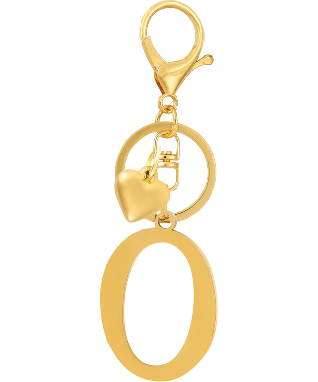 A-Z Heart Initial Letter Keychain, Stainless Steel Alphabet Charm for Handbags, Gift for Women and Girls