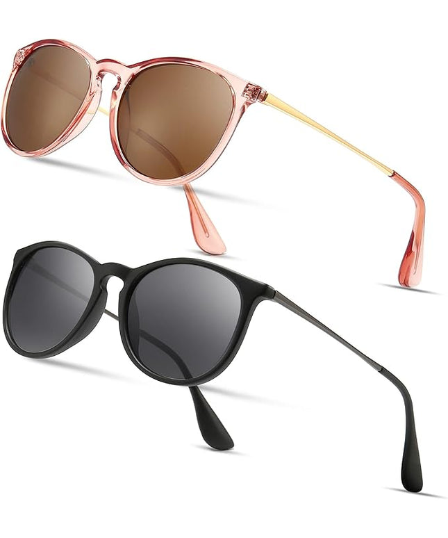 SUNGAIT Premium Vintage Round Sunglasses for Women Men Classic Retro Trendy Style