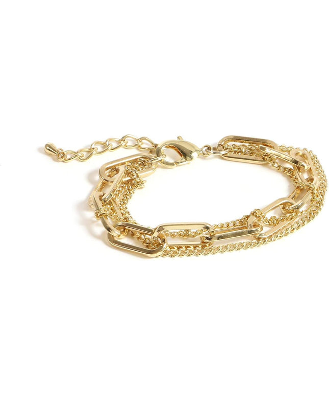 Waterproof Gold Chain Bracelet For Women Non Tarnish,14K Gold Plated Link Dainty Bracelets Stake Layered Bracelet Set Hypoallergen Gold Jewelry
