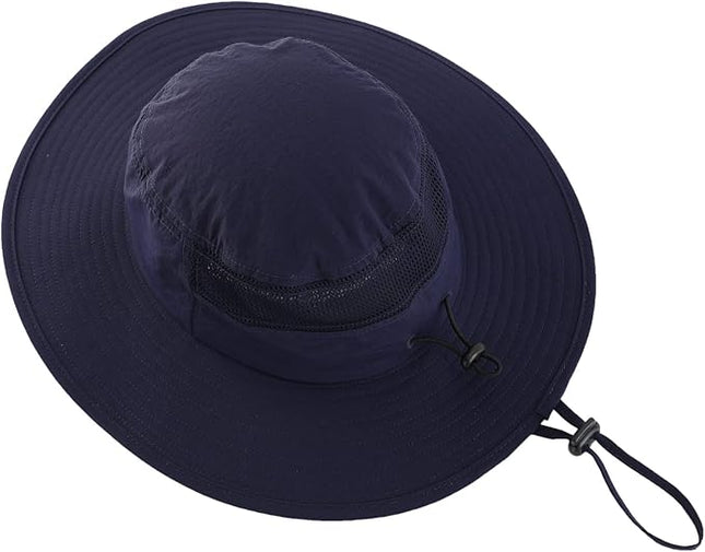 Home Prefer UPF50+ Mens Sun Hat Wide Brim Fishing Hat Womens UV Protection Cap Breathable Mesh Safari Gardening Bucket Hat