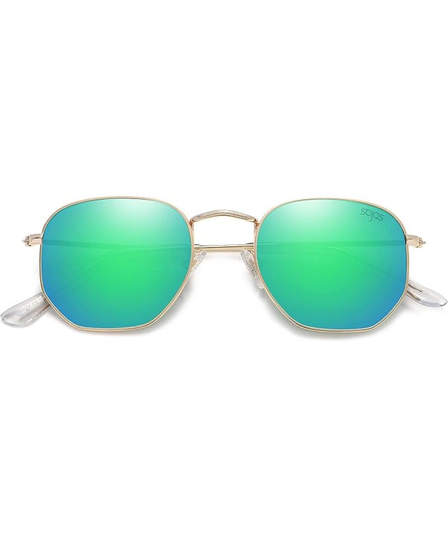 SOJOS Square Polarized Sunglasses for Women Men Small Hexagonal Polygon Shades SJ1072