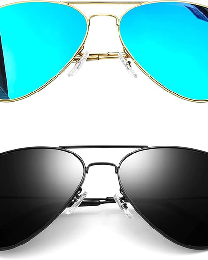 Joopin Polarized Metal Aviation Sunglasses Men, Classic Military Sun Glasses Women, Rectangle Shades UV400 Protection Costume