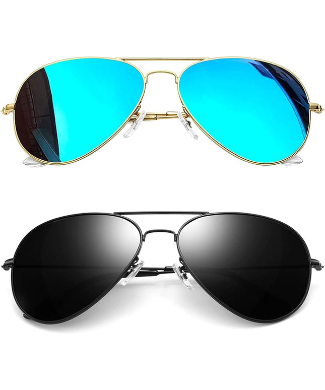 Joopin Polarized Metal Aviation Sunglasses Men, Classic Military Sun Glasses Women, Rectangle Shades UV400 Protection Costume