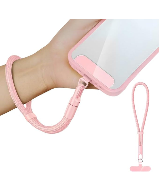 1 Pack Phone Wrist Strap Lanyard, Adjustable Nylon Phone Lanyard with Detachable Tether Tab, Compatible with Most Cell Phone Case, Pink