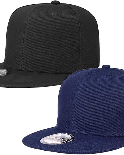 Classic Snapback Hat Cap Hip Hop Style Flat Bill Blank Solid Color Adjustable Size