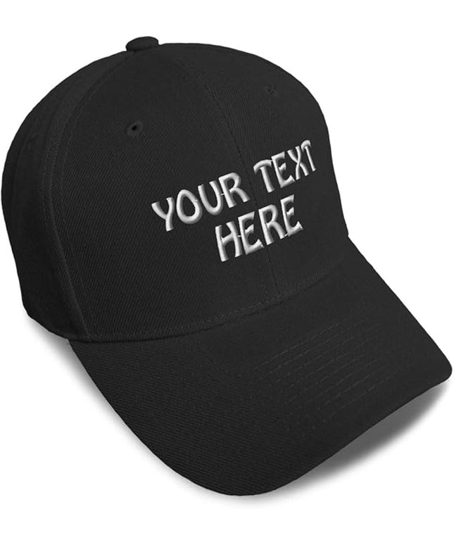 Baseball Cap Custom Personalized Text Dad Hats for Men & Women Strap Closure