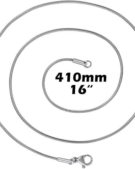 12 Pack Necklace Chains 16 Inches Stainless Steel Snake Chain Necklace with Lobster Clasps for DIY Jewelry Making, 1.2 mm
