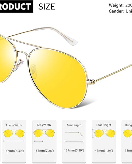 Joopin Polarized Metal Aviation Sunglasses Men, Classic Military Sun Glasses Women, Rectangle Shades UV400 Protection Costume
