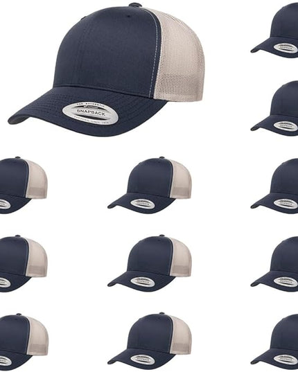 Yupoong Classic Premium Mesh 6 Panel Retro Trucker Cap | Mid Profile Snapback | OSFA | Bulk Pack Available