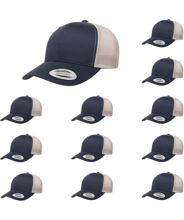 Yupoong Classic Premium Mesh 6 Panel Retro Trucker Cap | Mid Profile Snapback | OSFA | Bulk Pack Available