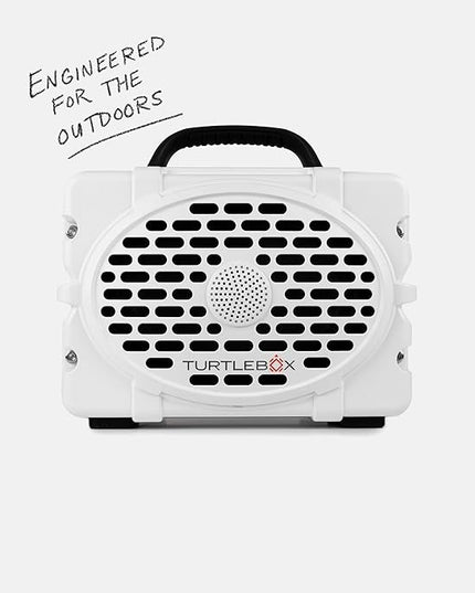 Turtlebox Original Gen 3: Portable Outdoor Bluetooth Speaker – Ultra-Loud (120dB), Waterproof (IP67), Rugged, Impact-Resistant, 3-Day Battery | Party Mode: Unlimited Pairing Stereo, White/Royal Blue