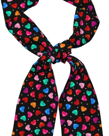 Valentine Red Hearts Bandanas Head Scarf For Women Hair Scarves Accessories Lightweight Fashion Wrap Neck Headscarf