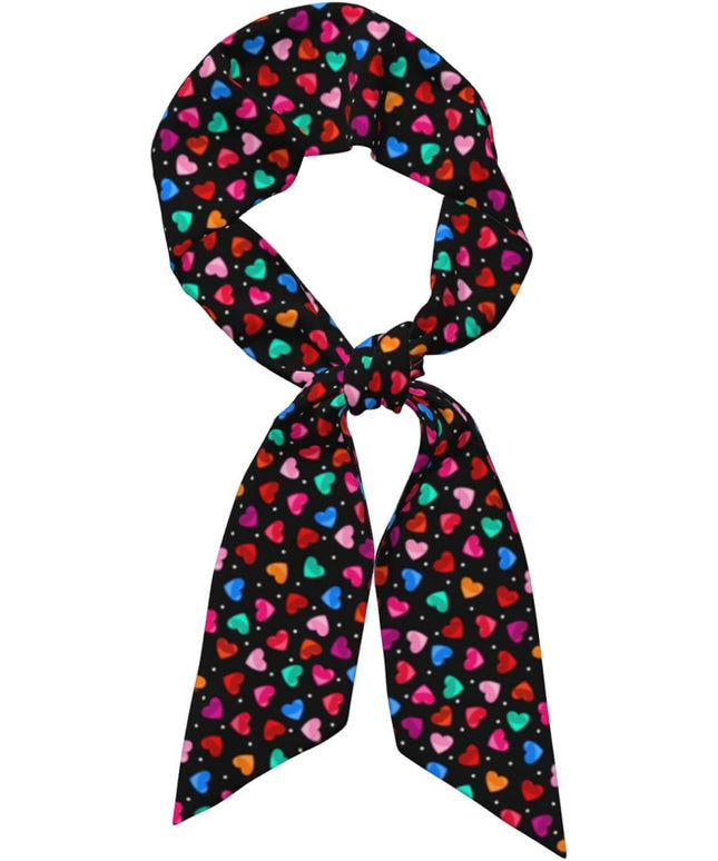 Valentine Red Hearts Bandanas Head Scarf For Women Hair Scarves Accessories Lightweight Fashion Wrap Neck Headscarf