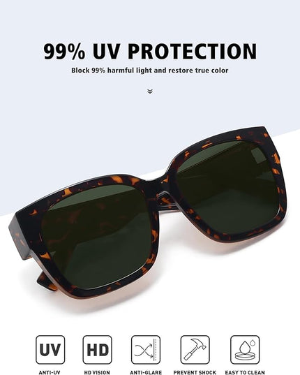 MEETSUN Oversized Fit Over Glasses Sunglasses for Women Men Large Trendy Polarized Sunglasses for Driving UV Protection